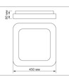 Plafonnier LED 72W avec télécommande - Dimmable, 2700-6000K, flicker free, bord blanc