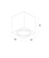 Spot en saillie GU10 - Blanc, 8x8x8,5 cm, IP20 intérieur, sans source lumineuse