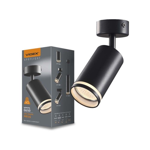 Spot de plafond GU10 - Rotatif, montage en saillie, noir, sans source lumineuse