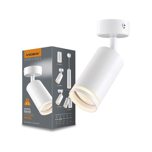 Spot de plafond GU10 - Rotatif, montage en saillie, blanc, sans source lumineuse