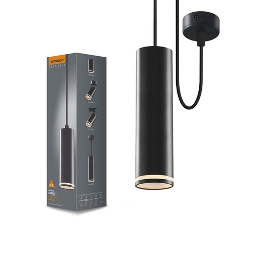 Spot sur rail suspendu GU10 - Noir, Ø5,5 cm, max. 30W, IP20 intérieur, sans source lumineuse