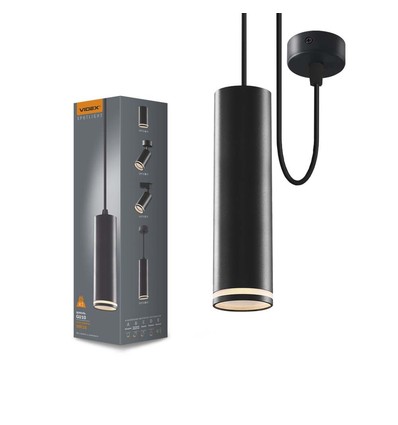 Spot sur rail suspendu GU10 - Noir, Ø5,5 cm, max. 30W, IP20 intérieur, sans source lumineuse