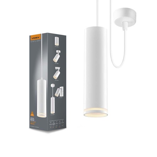 Spot suspendu GU10 - Blanc, Ø6cm, aluminium, sans source lumineuse