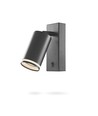 Spot mural GU10 avec interrupteur - Noir, aluminium, IP20 intérieur, sans source lumineuse