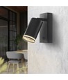 Spot mural GU10 avec interrupteur - Noir, aluminium, IP20 intérieur, sans source lumineuse