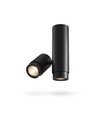 Double spot GU10 en saillie, orientable - Noir, IP20 intérieur, aluminium, sans source lumineuse