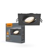 Spot encastrable GU10 - Noir, carré, aluminium, IP20, sans source lumineuse