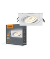 Spot encastrable GU10 - Blanc, carré, 9,2 x 9,2 cm, IP20 intérieur, sans source lumineuse