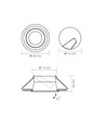 Spot encastrable GU10 - Noir, aluminium, 85x85 mm, IP20 intérieur
