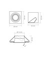 Spot encastrable GU10 - Carré, blanc, aluminium, IP20, sans source lumineuse