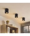 Spot de plafond GU10 orientable - Noir, finition mate, IP20 intérieur, sans source lumineuse