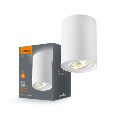 Spot de plafond GU10 - Blanc, Ø9,6cm, hauteur 12,5cm, sans source lumineuse