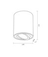 Spot de plafond GU10 - Blanc, Ø9,6cm, hauteur 12,5cm, sans source lumineuse