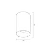 Spot de plafond GU10 - Blanc/Noir, Ø9cm, hauteur 14cm, sans source lumineuse