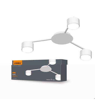 3x Spot plafonnier GX53 - Blanc, IP20, 200x85x50mm, sans source lumineuse