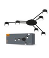 6x Spot sur rail GX53 - Noir, sans source lumineuse, IP20, max 180W