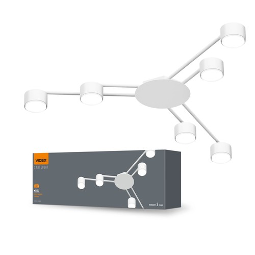 6x Spot de plafond GX53 - Blanc, 40x20cm, IP20 intérieur, sans source lumineuse