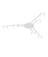 6x Spot de plafond GX53 - Blanc, 40x20cm, IP20 intérieur, sans source lumineuse