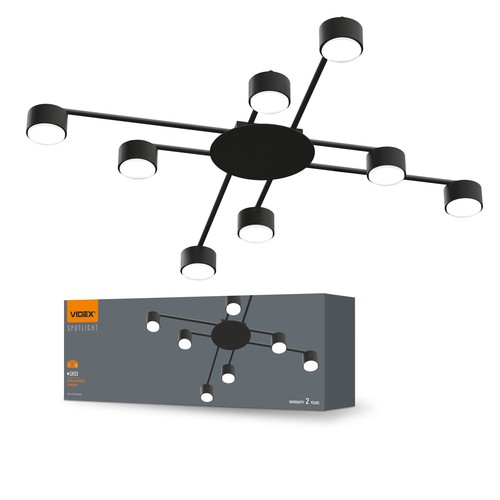 8x Spot sur rail GX53 - Noir, aluminium, IP20 intérieur, sans source lumineuse