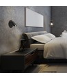 Spot mural GU10 avec rétroéclairage LED 5W - Noir, 2700K, 2x interrupteurs, rotatif, sans source lumineuse GU10