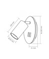 Applique murale GU10 avec 5W LED backlight - Blanc, incl. 2 interrupteurs, sans source lumineuse GU10