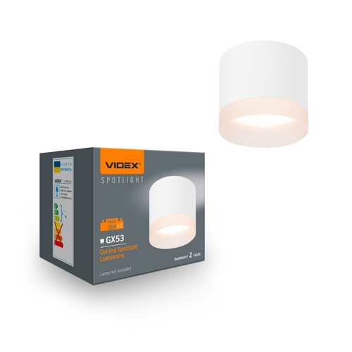 Spot en saillie GX53 - Blanc, Ø8cm, IP20, IK07, sans source lumineuse