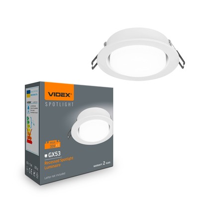 Spot encastrable GX53 - Blanc, aluminium, Ø10,8cm, IP20, sans source lumineuse