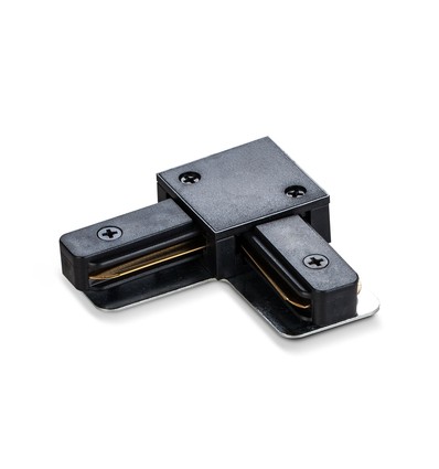 L-connecteur pour rail monophasé - Noir, 1F2W