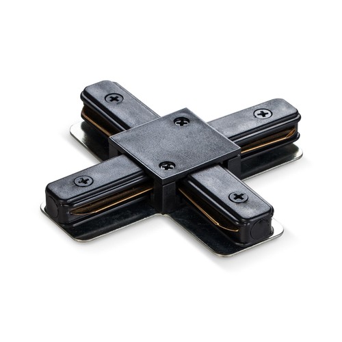 Connecteur en X pour rail monophasé - Noir, 1F2W