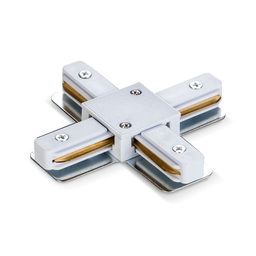 X-connecteur pour rail monophasé - Blanc, 1F2W