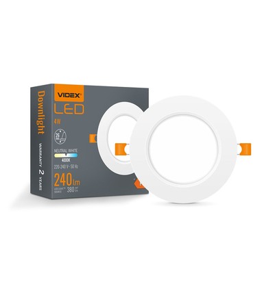 Dalle LED encastrable 4W Ø10cm - 4000K, driver intégré, bord blanc