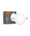 Dalle LED encastrable 4W Ø10cm - 4000K, driver intégré, bord blanc