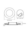 Dalle LED encastrable 4W Ø10cm - 4000K, driver intégré, bord blanc