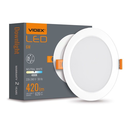 Dalle LED encastrable 6W - 4000K, 120°, Trou: Ø9,5-10 cm, Dim: 11,8 x 11,8 cm