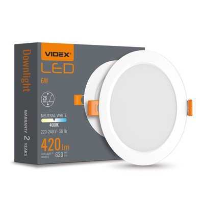 Dalle LED encastrable 6W - 4000K, 120°, Trou: Ø9,5-10 cm, Dim: 11,8 x 11,8 cm