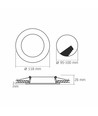 Dalle LED encastrable 6W - 4000K, 120°, Trou: Ø9,5-10 cm, Dim: 11,8 x 11,8 cm