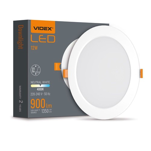 Panneau LED encastrable 12W - 1350lm, 4000K, 120 degrés, design sans cadre, montage réglable