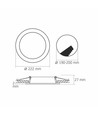 Panneau LED encastrable sans cadre 18W - 2100lm, 4000K, 22,2 x 22,2 cm, driver intégré, bord blanc