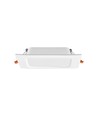 Panneau LED encastrable carré 6W - 450lm, 4000K, bord blanc, Trou: Ø9,5-10 cm, Dim: 12x12 cm