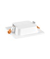 Panneau LED encastrable carré 6W - 450lm, 4000K, bord blanc, Trou: Ø9,5-10 cm, Dim: 12x12 cm