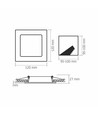 Panneau LED encastrable carré 6W - 450lm, 4000K, bord blanc, Trou: Ø9,5-10 cm, Dim: 12x12 cm