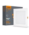 Panneau LED encastrable carré 12W - 4000K, Trou: 14,5 x 14,5 cm, Dim: 17,5 x 17,5 cm, bord blanc