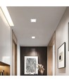 Panneau LED encastrable carré 12W - 4000K, Trou: 14,5 x 14,5 cm, Dim: 17,5 x 17,5 cm, bord blanc