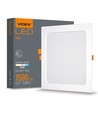 Panneau LED sans cadre carré 18W - 122lm/W, 4000K, 224x224mm, bord blanc, flicker free