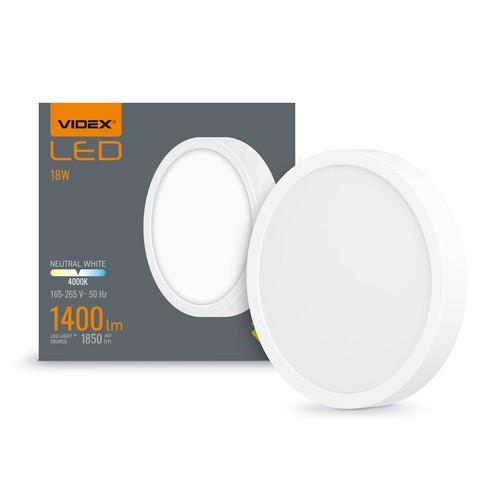 Panneau LED en saillie 18W - 1400lm, 4000K, 14,2 x 14,2 cm, bord blanc
