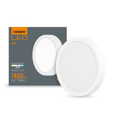Panneau LED en saillie 18W - 1400lm, 4000K, 14,2 x 14,2 cm, bord blanc