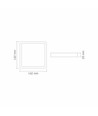 Panneau LED en saillie carré 12W - 820lm, 4000K, bord blanc, 14,2 x 14,2 cm