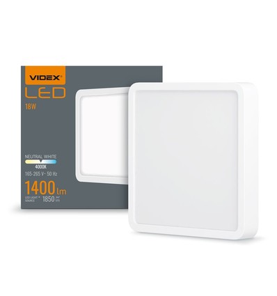 Panneau LED en saillie 18W - 1400lm, 4000K, blanc, 19,2 x 19,2 cm, IP20 intérieur