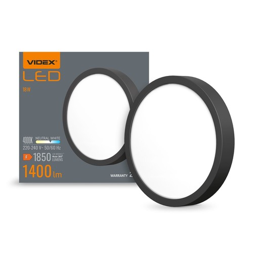 Panneau de plafond LED 15W Ø19,2cm - 1400lm, 4000K, bord blanc, IP20 intérieur