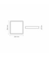 Plafonnier LED carré 24W - 26,4 x 26,4 cm, bord noir, 4000K, IP20 intérieur, source lumineuse incl.